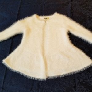 White fluffy new girls cardigan sweater